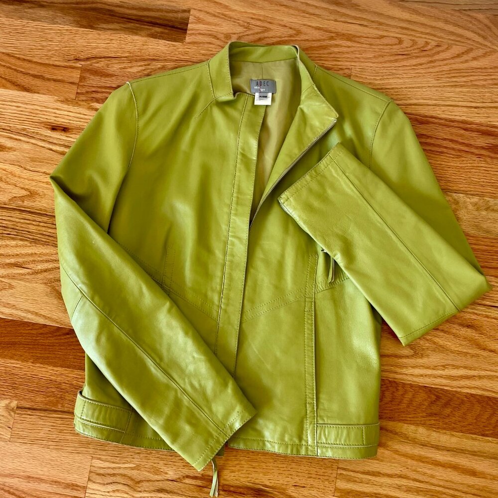 Vintage Philippe Adec Green Leather Jacket
